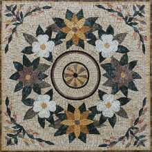 Square Floral Garden Mosaic
