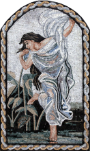 Forest Goddess Dance Arched Mosaic Mural