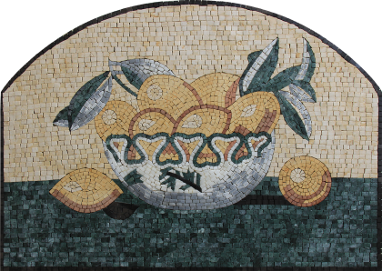 Fruit Basket Lemons Mosaic Backsplash