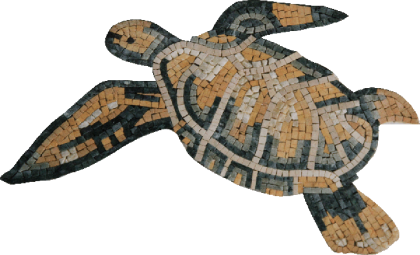 Green and Yellow Sea Turtle Mosaic