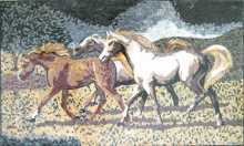 Horse Landscape Mosaic Mural