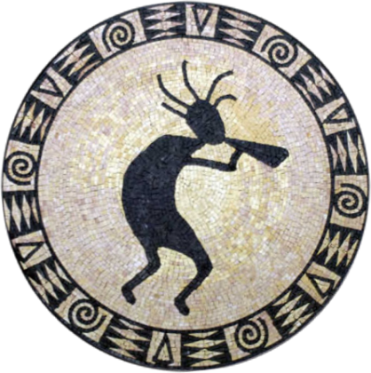 Kokopelli Round Mosaic