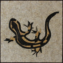 Yellow Lizard Square Mosaic