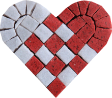 Red White Heart Interweave Mosaic