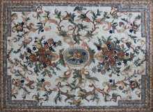 Floral Floor Rug Mosaic Tile