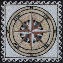 Mosaic Nautical Floor Tile Compass
