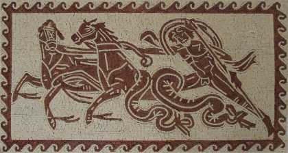 Neptune Trident Chariot Hippocamps Mosaic