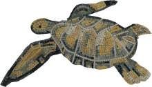 Sea Turtle in Onyx Mosaic
