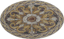Floral Oval Outdoor Mosaic Tile