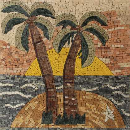 Tropical Vibes Palm Tree Mosaic