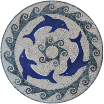 Blue Dolphins Medallion   Mosaic