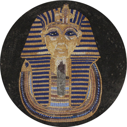 Pharaoh Round Portrait Wall Mosaic