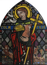 Saint Columba Mosaic Icon in Stained Glass Impression