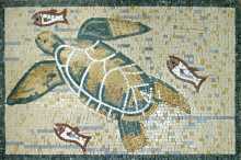Sea Turtle and Fish Mosaic Mural