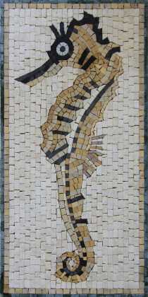 AN144 Golden sea horse Mosaic