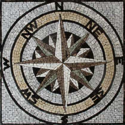 Square Floor Tile Compass Mosaic