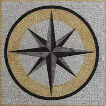 Square Floor Compass Mosaic Tile