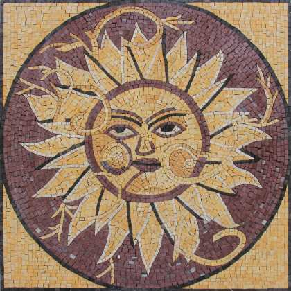 Outdoor Mosaic Sun Decoration