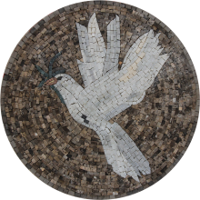 Whit Dove Round Marble Mosaic
