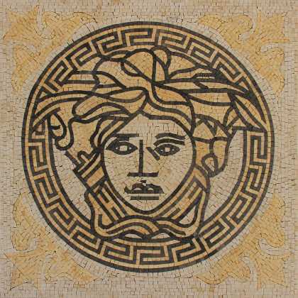 Yellow and Cream Medusa Mosaic Art | Mosaic Marble