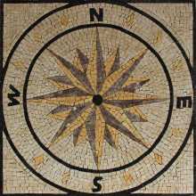 Yellow and Cream Square Compass Mosaic
