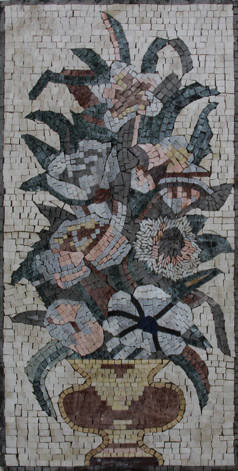 Vertical Floral Mosaic Mural | Mosaic Marble
